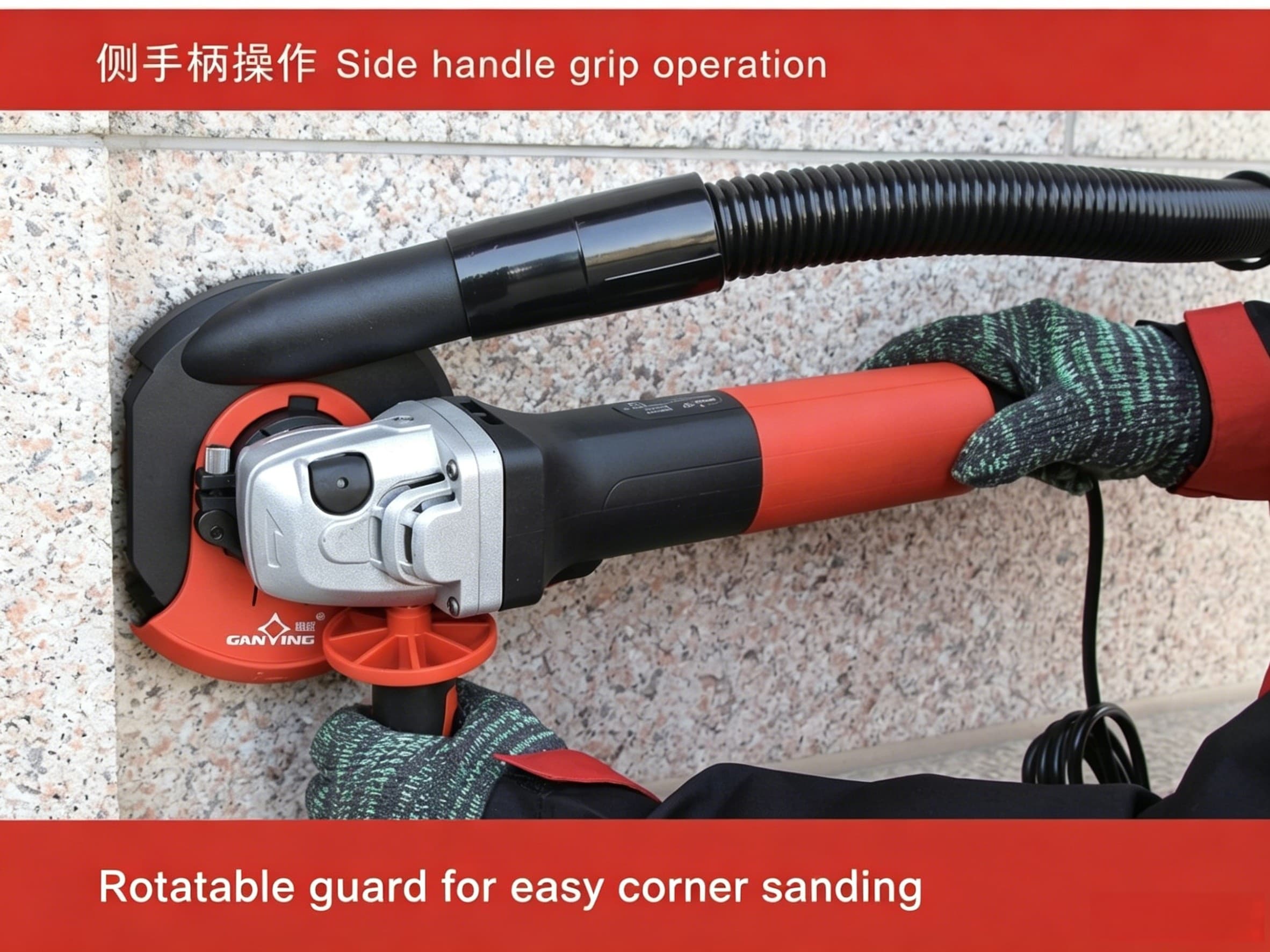 GX810GM Compact renovation grinder for dust-free grinding close to edges,Variable Speed