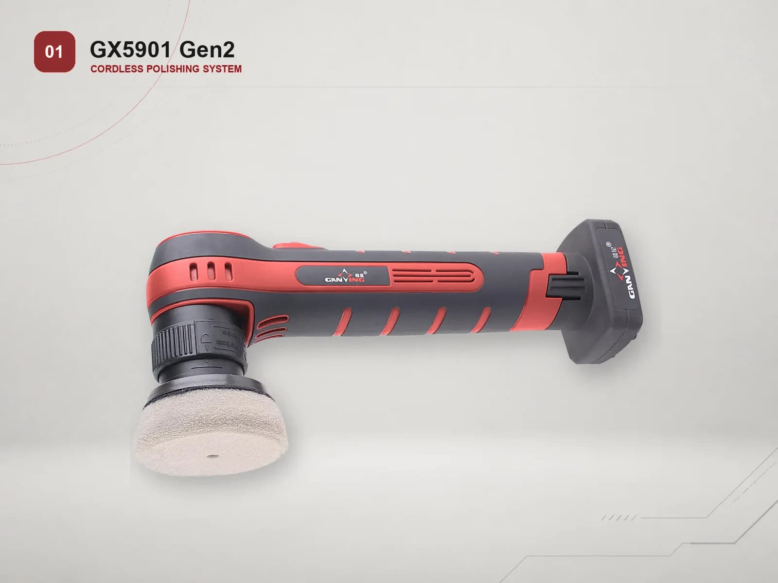 GANXING GX5901 Gen2 Smart 12 V cordless polisher with rotary and free-running random orbital modes and a quick-change working head main product view