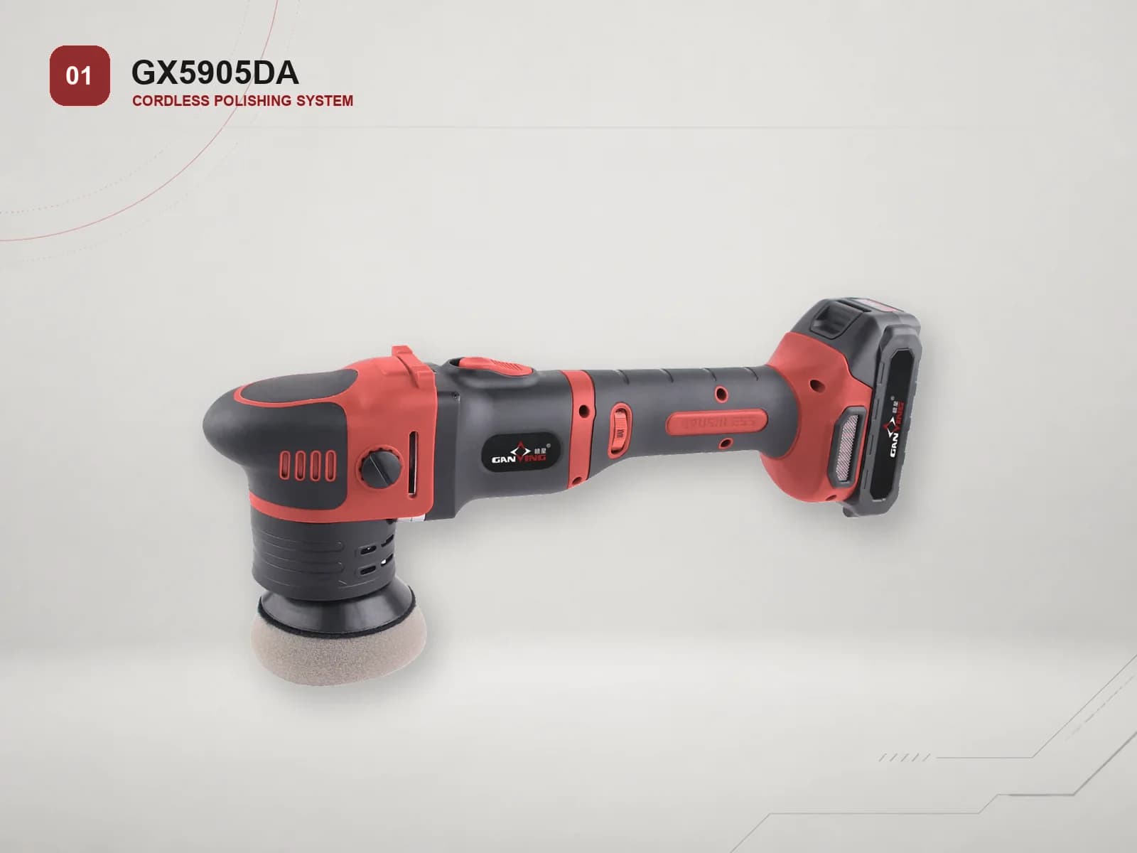 GANXING GX5905DA Cordless eccentric polisher with random orbital main product view