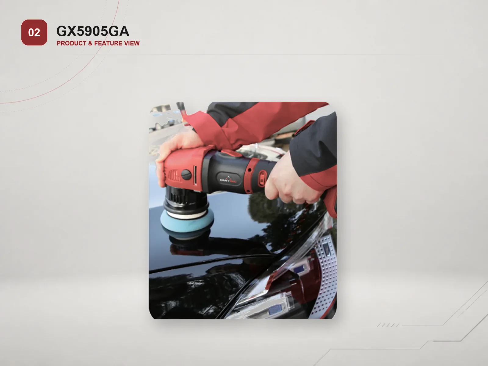 GANXING GX5905GA Cordless eccentric Polisher with forced rotation product view 2