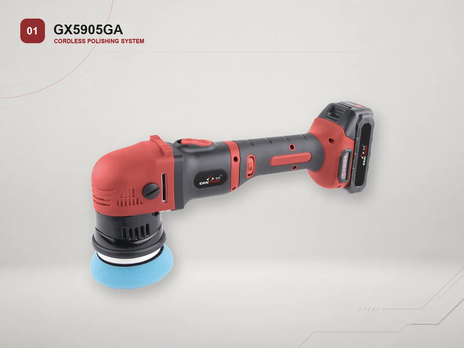 GANXING GX5905GA Cordless eccentric Polisher with forced rotation main product view