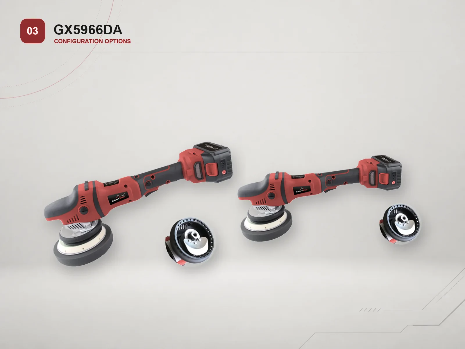 GANXING GX5966DA Cordless eccentric polisher with random orbital product view 3
