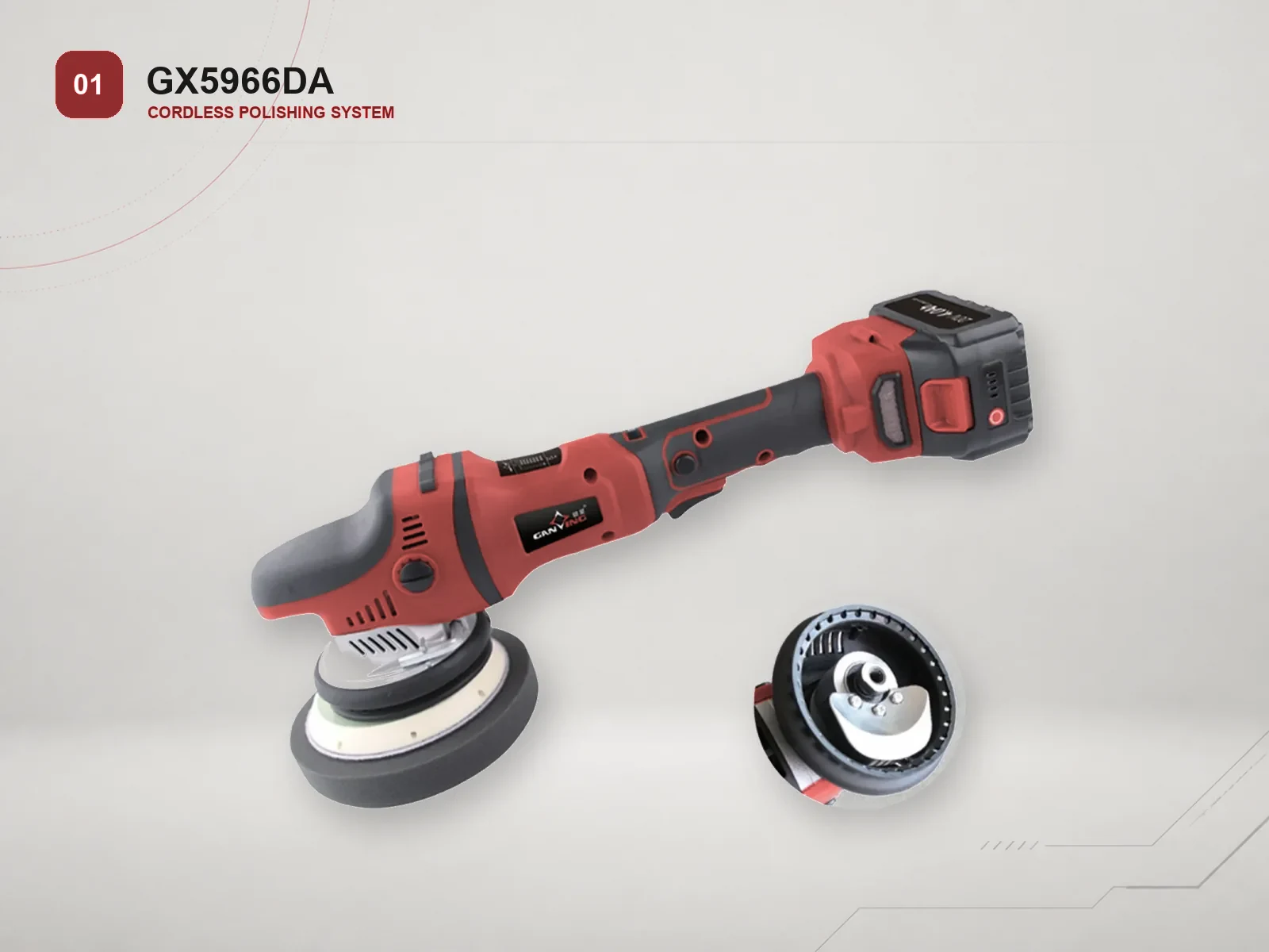 GANXING GX5966DA Cordless eccentric polisher with random orbital main product view