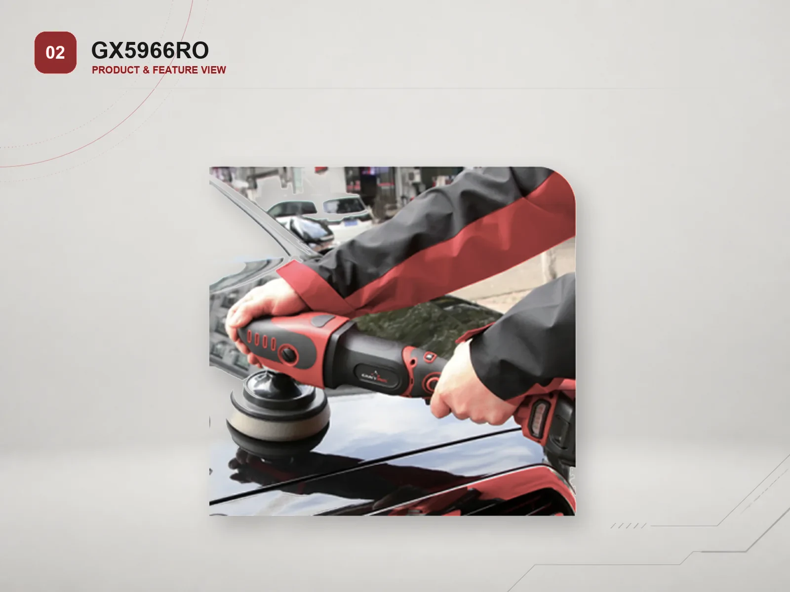 GANXING GX5966RO Cordless rotary polisher product view 2
