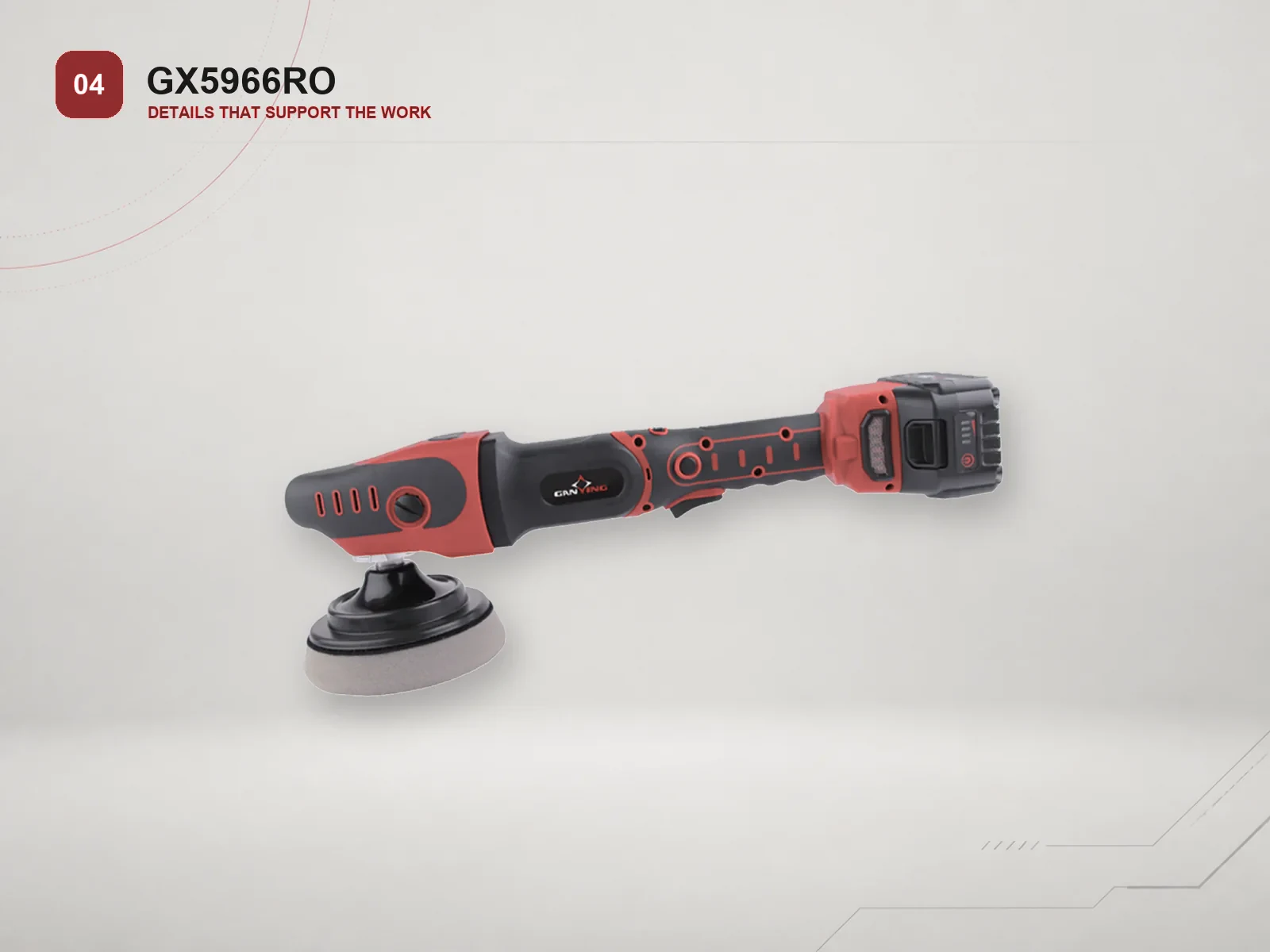 GANXING GX5966RO Cordless rotary polisher product view 4