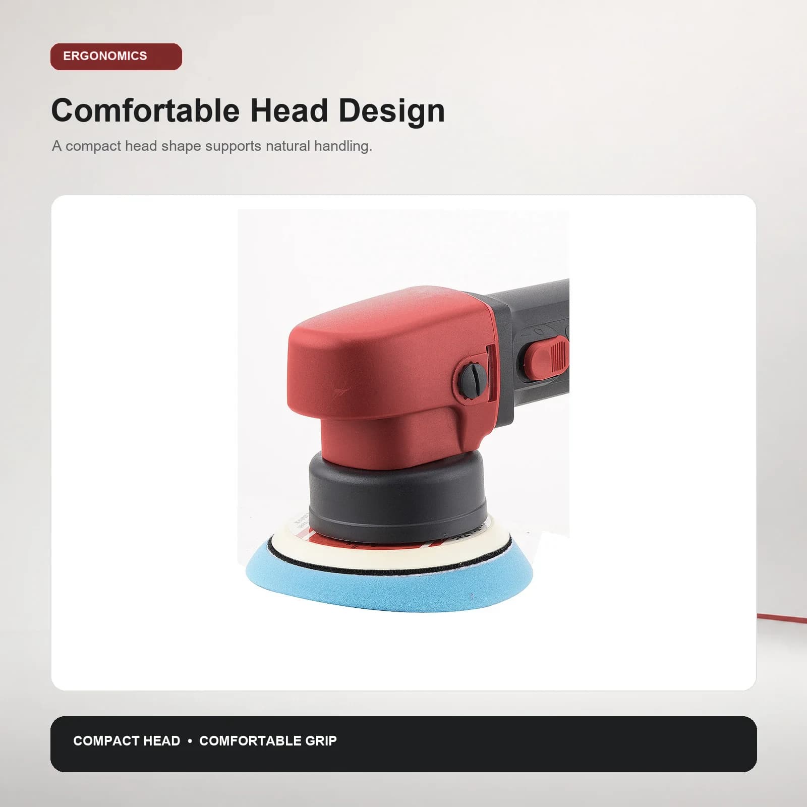 GANXING GX5125 Random Orbital Polisher, Ergonomic design for comfortable handling product view 4
