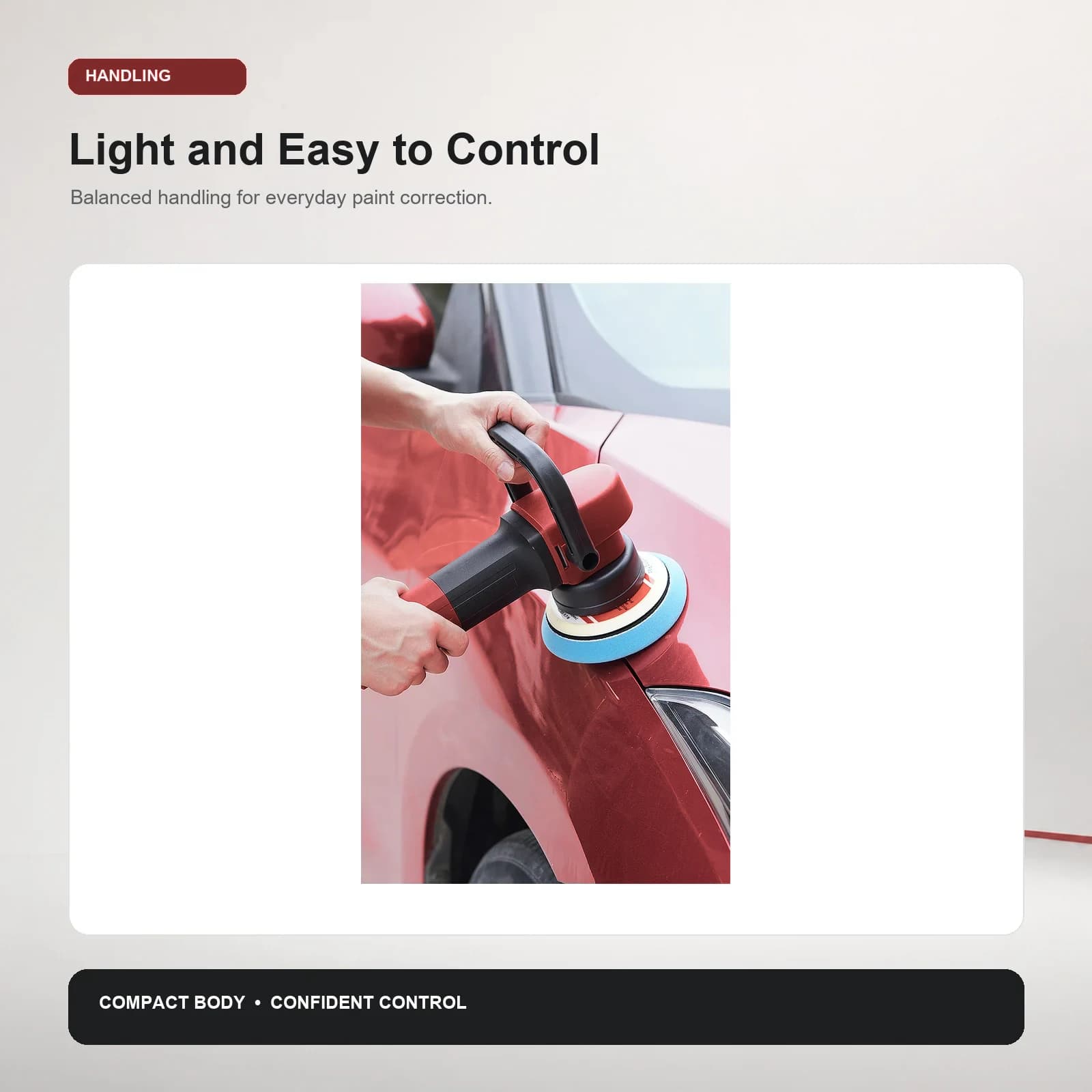 GANXING GX5125 Random Orbital Polisher, Ergonomic design for comfortable handling product view 7