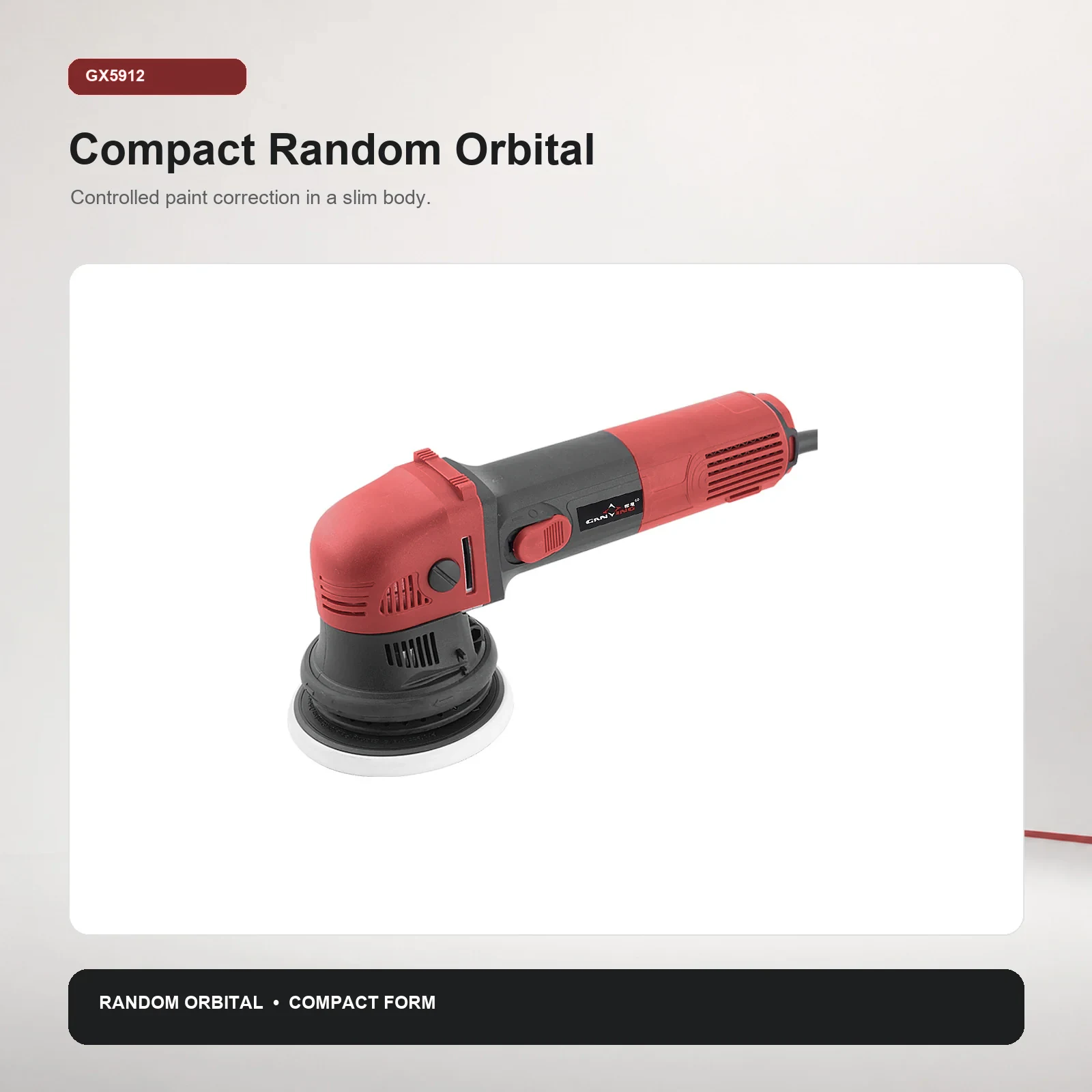 GANXING GX5912 Random Orbital Polisher, Ergonomic design for comfortable handling product view 2