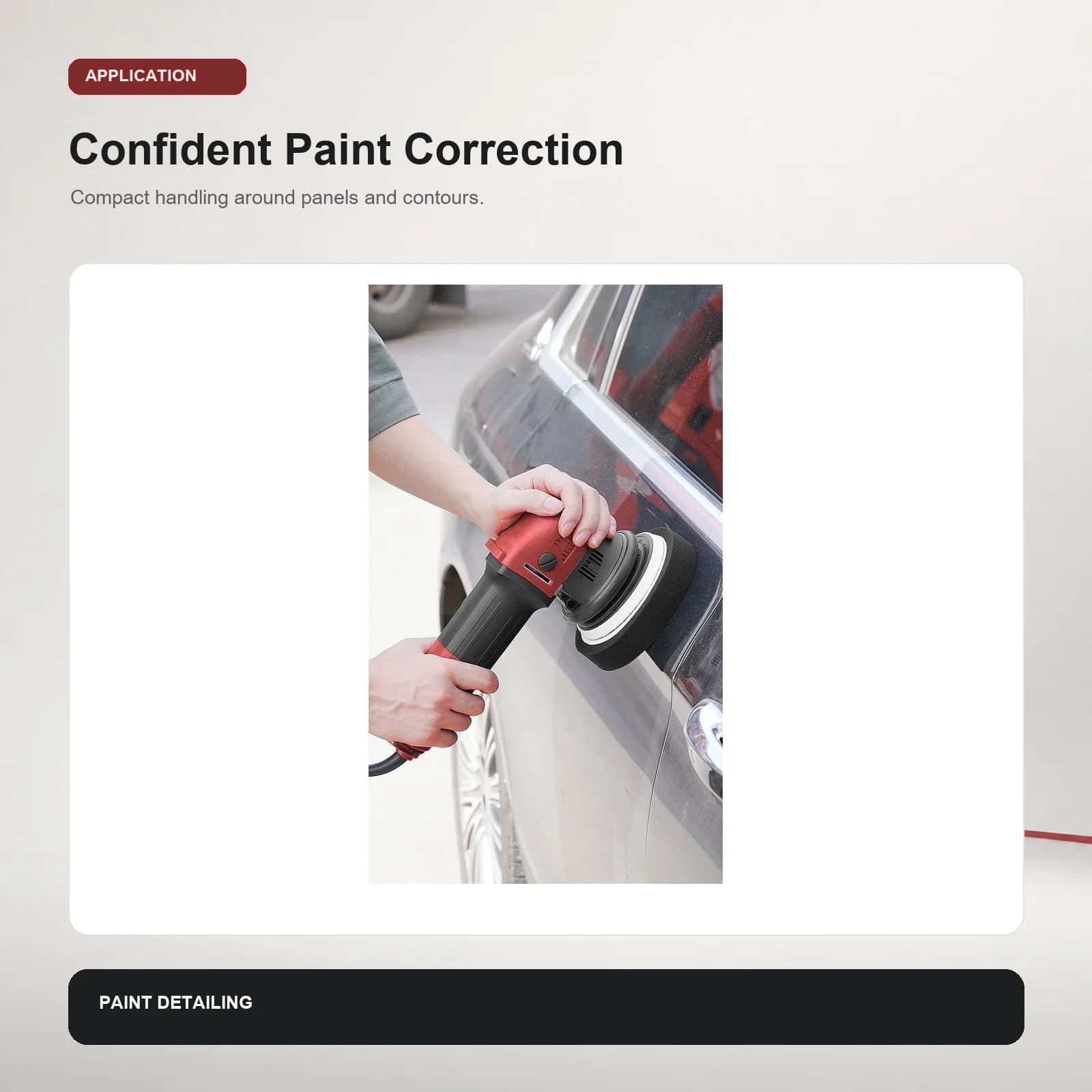 GANXING GX5912 Random Orbital Polisher, Ergonomic design for comfortable handling product view 6
