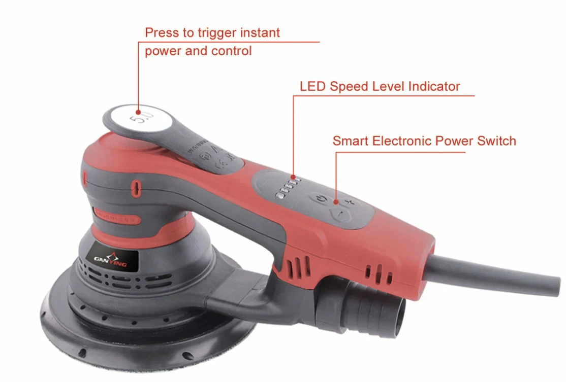 GANXING GX5805 Random Orbital Sander, LED Speed Display, Hall Sensor Switch, Brushless Motor, Dust-Free Sanding main product view