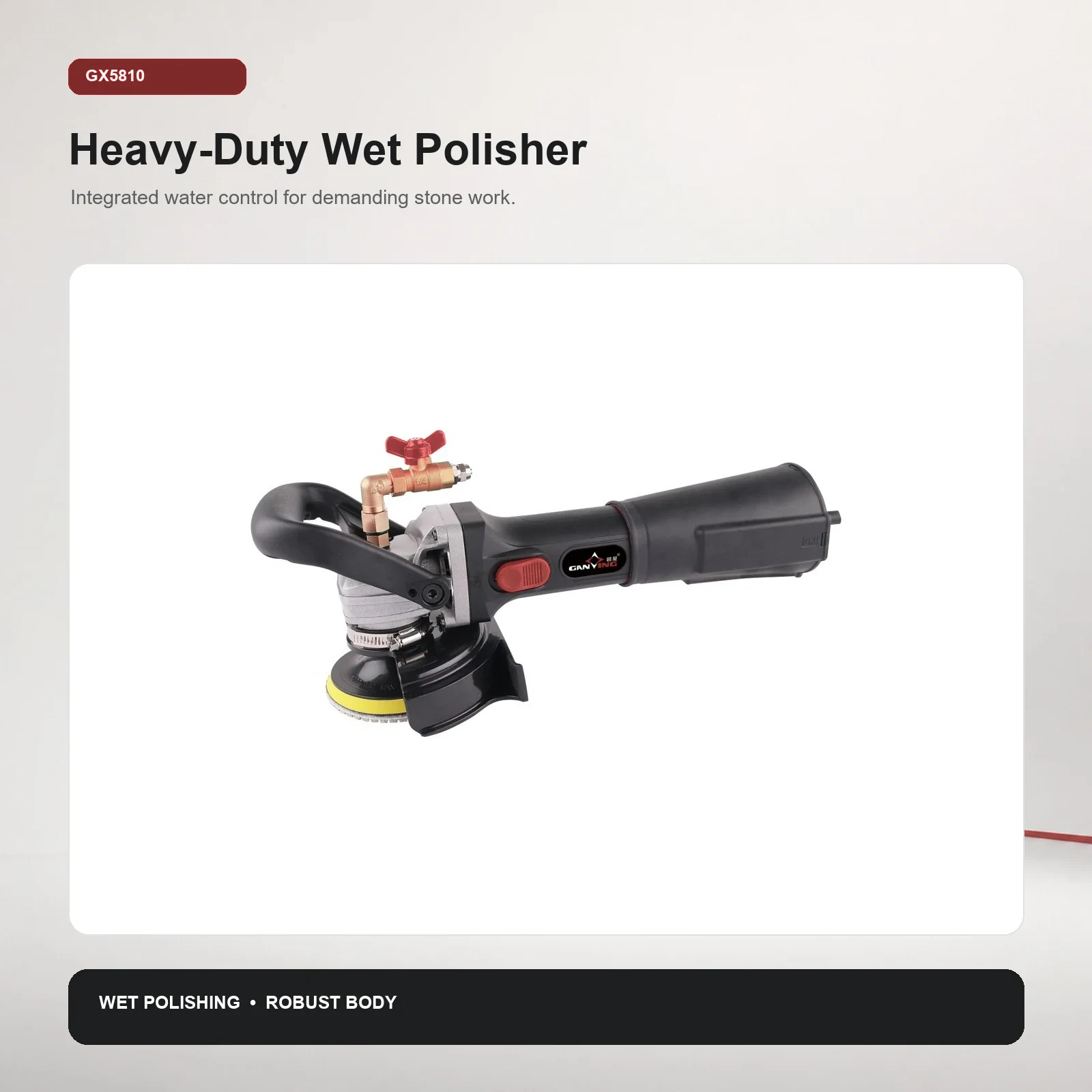 GANXING GX5810WP Wet Polisher with Brushless Motor and Flexible Splash Guard product view 2
