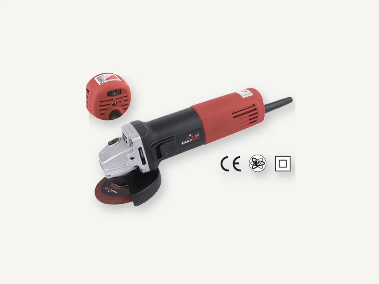 GANXING GX2813 Angle Grinder with Brushless Motor, Variable Speed, and Ergonomic Bail Handle product view 2