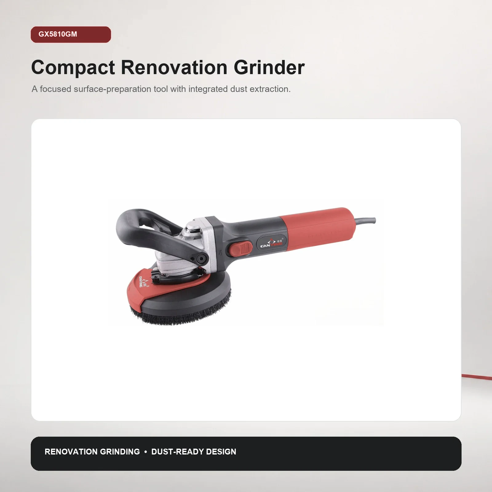 GANXING GX5810GM Compact Renovation Grinder with Variable Speed for Dust-Free Grinding Close to Edges 01